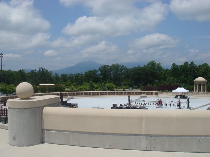 the reflecting pool at the National D-Day Memorial