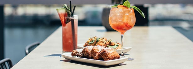 food and drinks on outdoor table