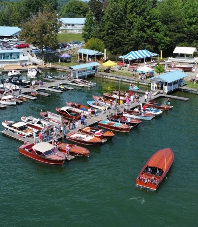 Staff and volunteers welcome visitors to the SML Business Expo