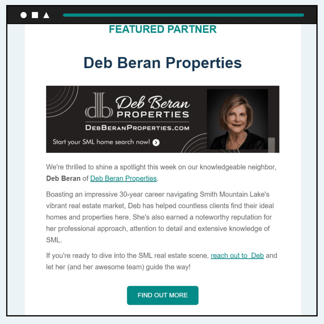 Screenshot showing email advertising options on SML Insiders.