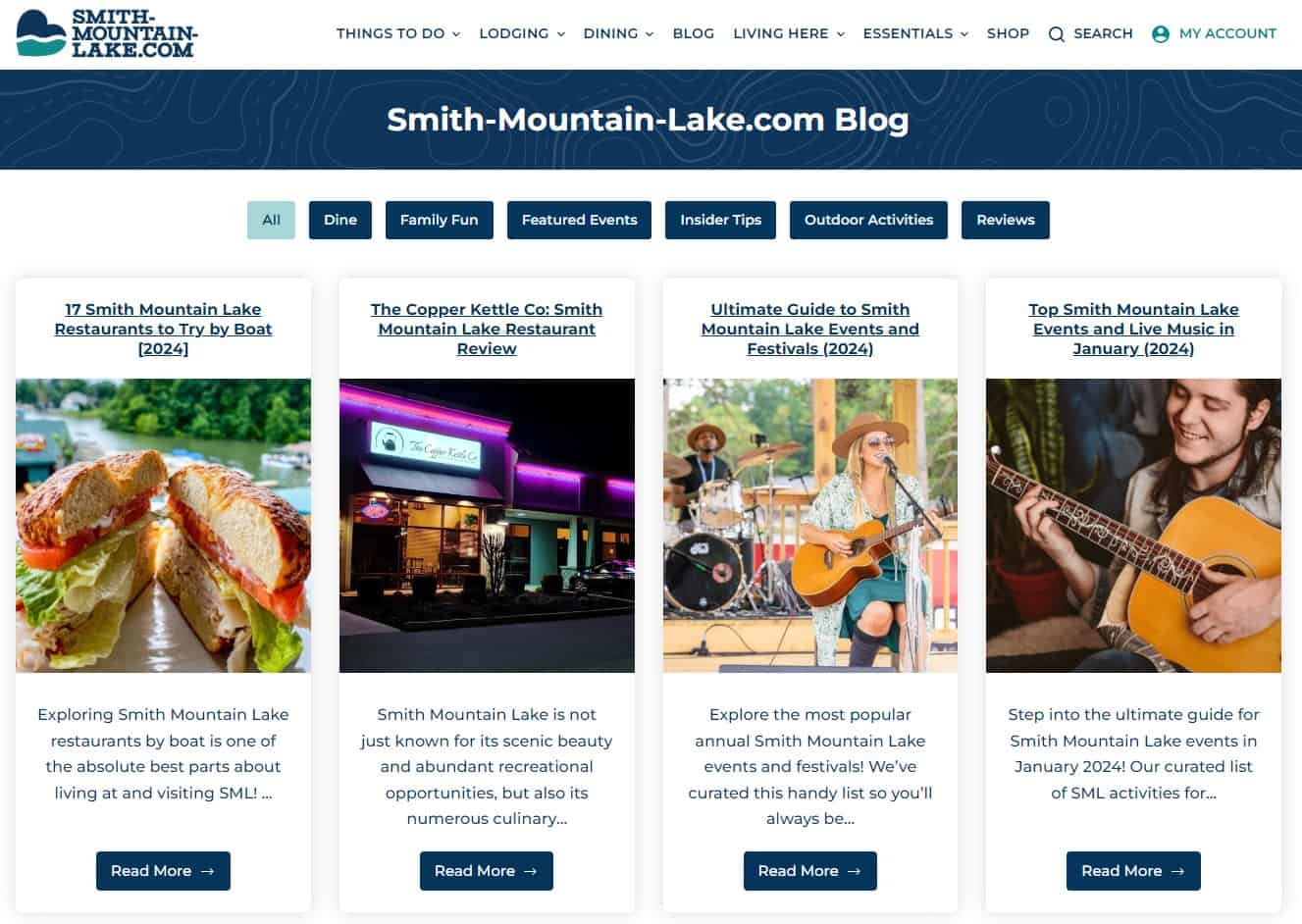 creenshot showing four blog posts on SML Insiders.S